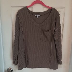 White Birch V-Neck Sweater - Brown